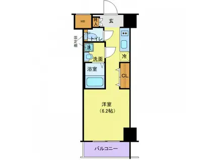 メイクスデザイン川崎(ワンルーム/11階)の間取り写真