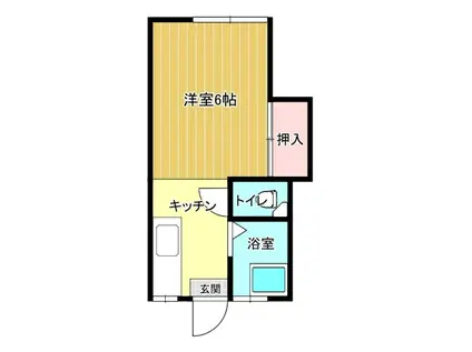 エスポワール若葉(1K/1階)の間取り写真