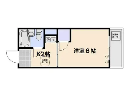 ＪＲ山陽本線 五日市駅 徒歩32分 5階建 築37年(1K/3階)の間取り写真