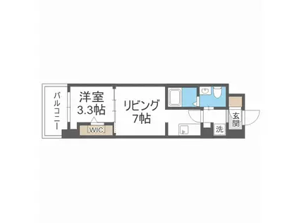 JPレジデンス大阪城東IV(1K/6階)の間取り写真
