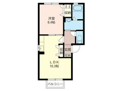 コナ・ヴィレッジA202(1LDK/2階)の間取り写真
