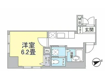 POWERHOUSE横濱(1K/6階)の間取り写真