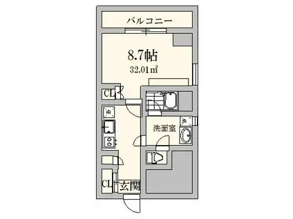 シンフォニーシティ荻窪(1K/5階)の間取り写真