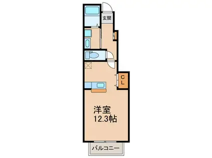 エターナルI(ワンルーム/1階)の間取り写真