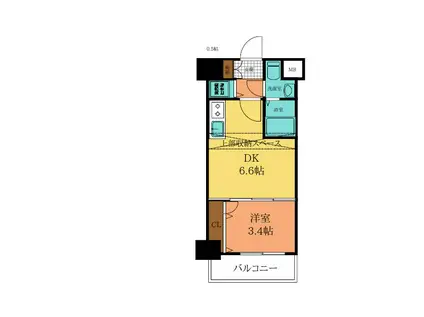 NO.71 ORIENT TRUST TOWER(1DK/20階)の間取り写真