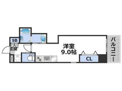 ビガーポリス369天神橋三丁目アルチェ(ワンルーム/2階)の間取り写真