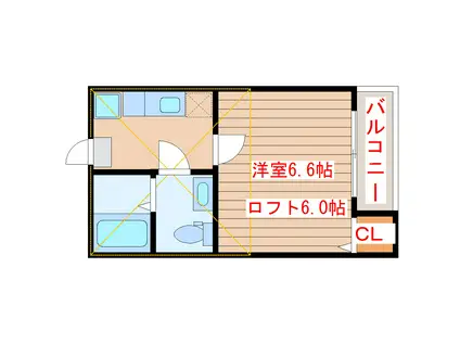 サニープラザ東仙台(1K/1階)の間取り写真
