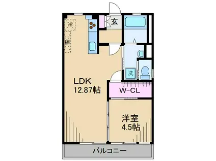 日吉第6コーポ(1LDK/4階)の間取り写真