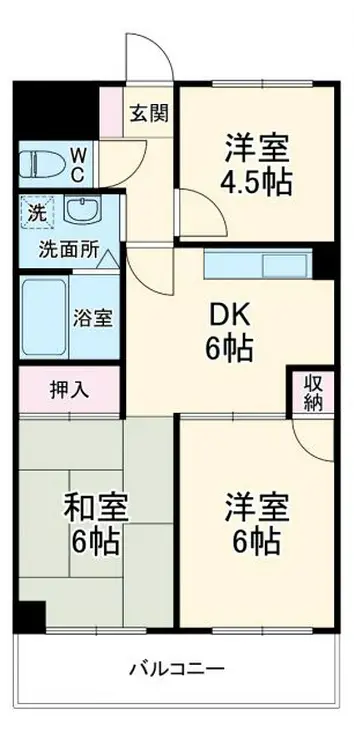 大川マンション 1階階 間取り