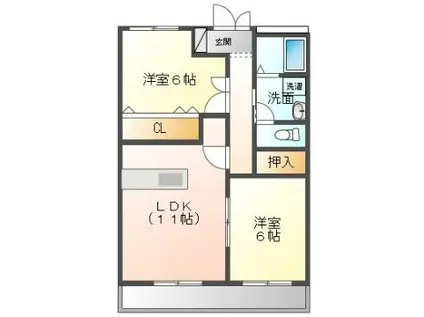 サン・オーレ奈良津(2LDK/3階)の間取り写真
