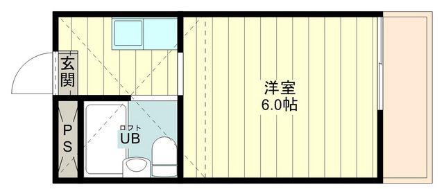 レジデンスATT立川(ワンルーム/2階)の間取り写真