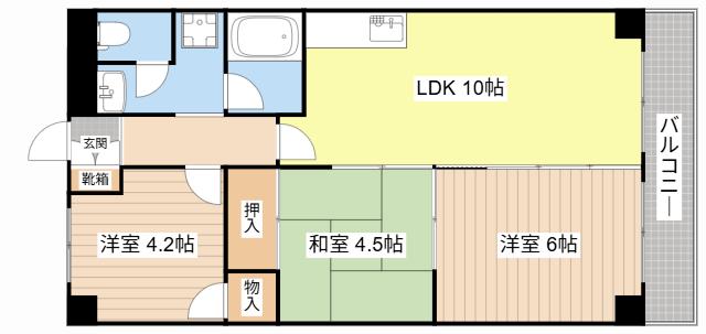 シャレー富士美台(3LDK/3階)の間取り写真
