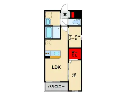 LIFEFIELD小郡II(1SLDK/4階)の間取り写真