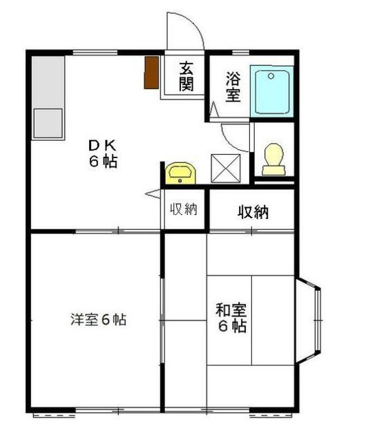 西ハイツ(2DK/2階)の間取り写真