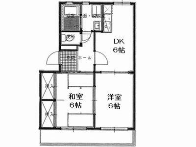 ラフォーレ西沢II(2DK/2階)の間取り写真