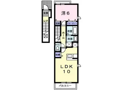 クール フレグランス(1LDK/2階)の間取り写真