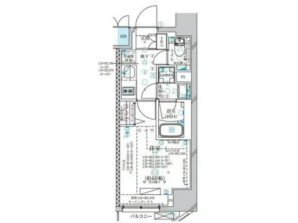 ディアレイシャス大須観音III(1K/6階)の間取り写真