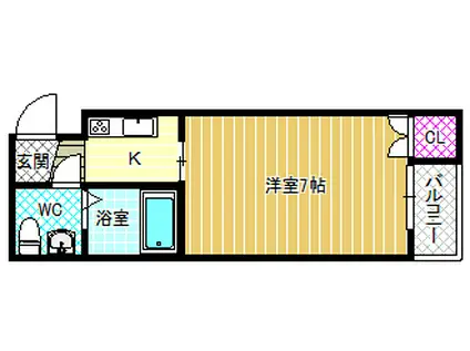 ラコート高見の里(1K/3階)の間取り写真