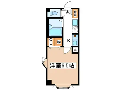 ピュアメゾン南石堂A棟(1K/2階)の間取り写真