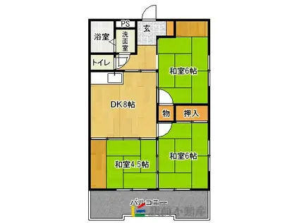 吉村ビル(2LDK/2階)の間取り写真