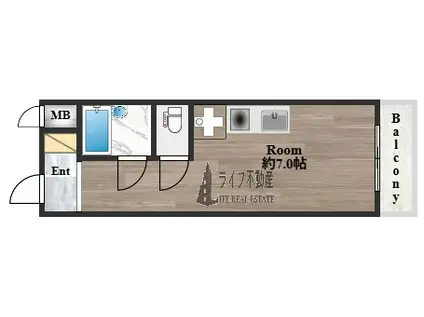 ウィンライフ近大前(ワンルーム/3階)の間取り写真