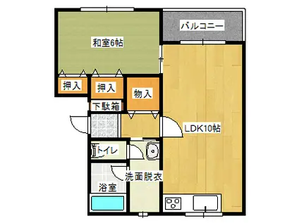 ベリスタ緑A(1LDK/3階)の間取り写真