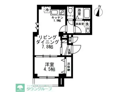 アベニール柏木(1LDK/1階)の間取り写真