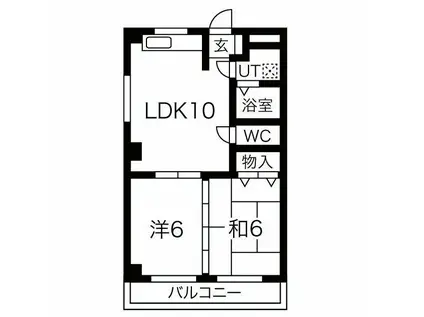 マンションササキ(2DK/3階)の間取り写真