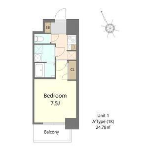 S-RESIDENCE堺浜寺BROAD(1K/8階)の間取り写真