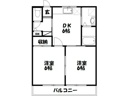 セントラル・ビラA(2DK/1階)の間取り写真