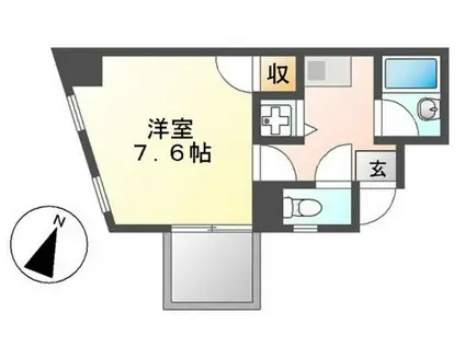 ラ・ラ・ハート(1K/6階)の間取り写真