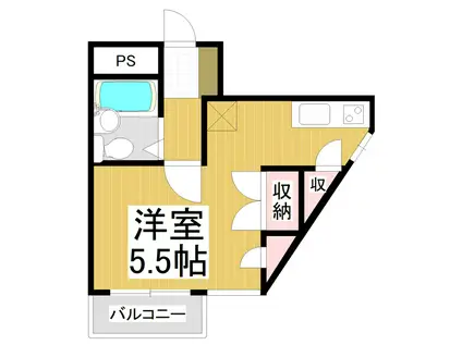 コーポ丸山(1K/2階)の間取り写真