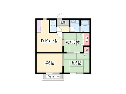 VANROCK勝原駅前(3DK/2階)の間取り写真