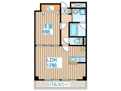 サークル10ビル(1LDK/9階)の間取り写真