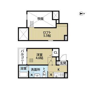 プランドールN(ワンルーム/1階)の間取り写真