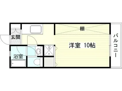 ペガサスII(ワンルーム/1階)の間取り写真