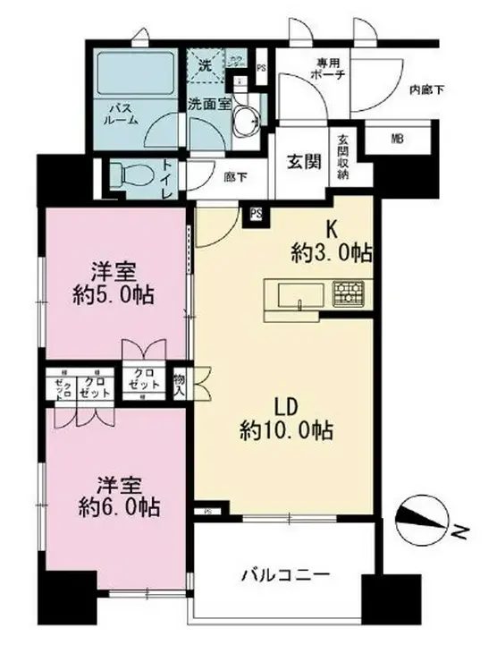 ライオンズ日本橋浜町リバーノート 6階階 間取り