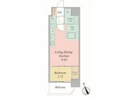 セレニテ夕陽丘エクラ(1LDK/9階)の間取り写真