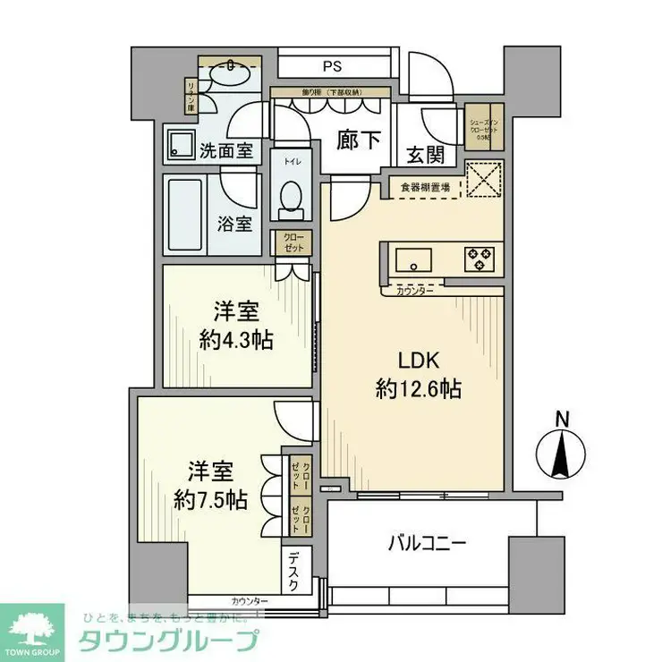 パークタワー錦糸町 18階階 間取り