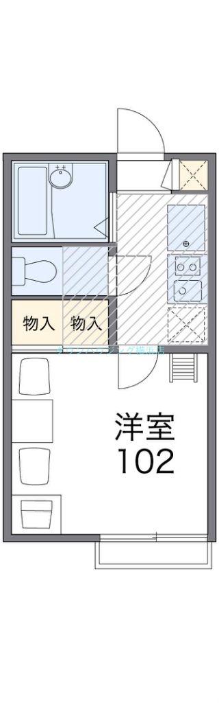 レオパレスリバーエイト(1K/1階)の間取り写真