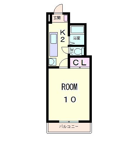 十一屋ブラウンシュガービル(1K/5階)の間取り写真