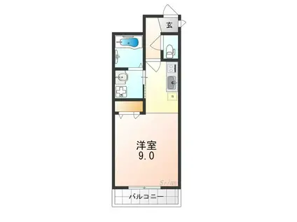 アクアレスト堺(ワンルーム/1階)の間取り写真