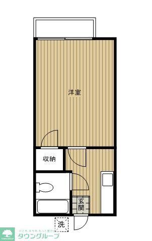 一ツ橋コーポ(1K/2階)の間取り写真