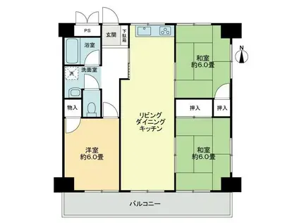 グランドメゾン松島(3LDK/3階)の間取り写真