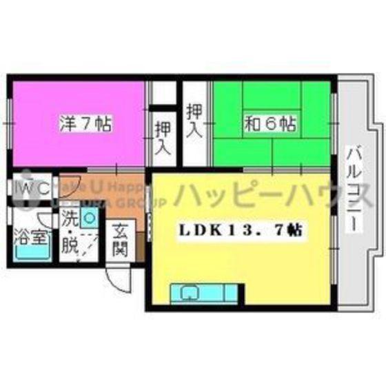 坂井ビル(2LDK/3階)の間取り写真