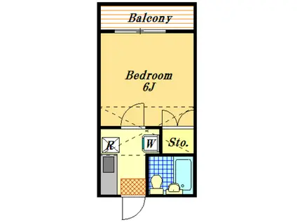 アメニティー相之川(1K/2階)の間取り写真