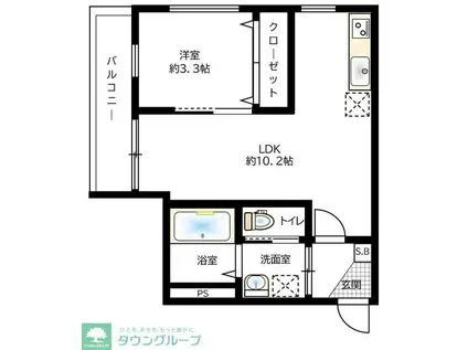 アールマンション(1LDK/3階)の間取り写真