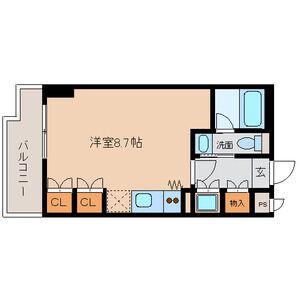 グランルージュ栄II(ワンルーム/8階)の間取り写真
