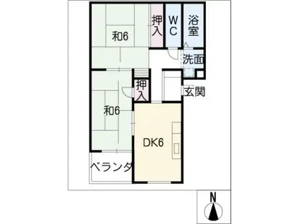 テロソンマンション名古屋(2DK/3階)の間取り写真