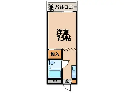 パレスアーバン(ワンルーム/3階)の間取り写真